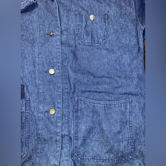 Route 66 Vintage 90s Workwear Denim Chore Coat Prison Jean Jacket Unlined Medium - Picture 7 of 10